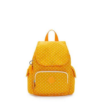 Kipling City Pack Mini Printed Backpack Backpacks Soft Dot Yellow | CA 2023EB